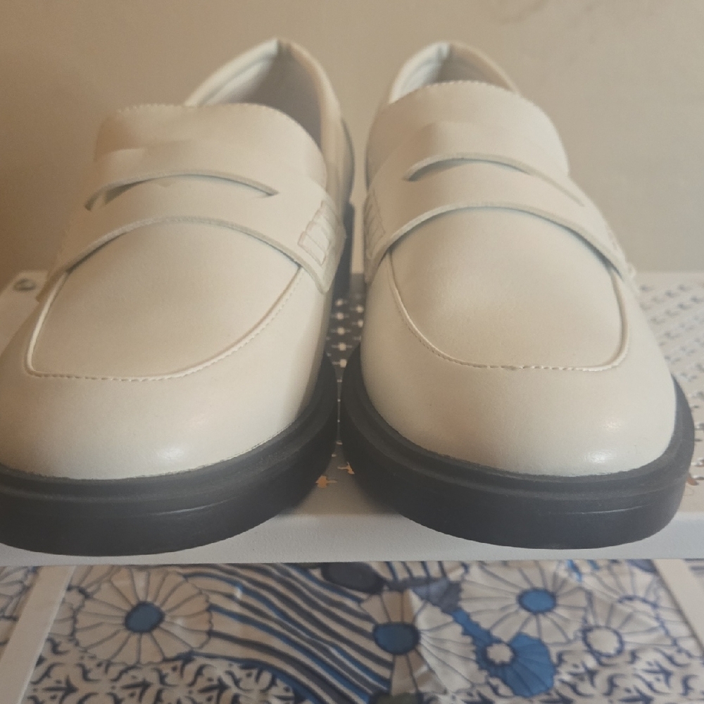 A New Day Cream Loafers with Black Soles